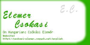 elemer csokasi business card